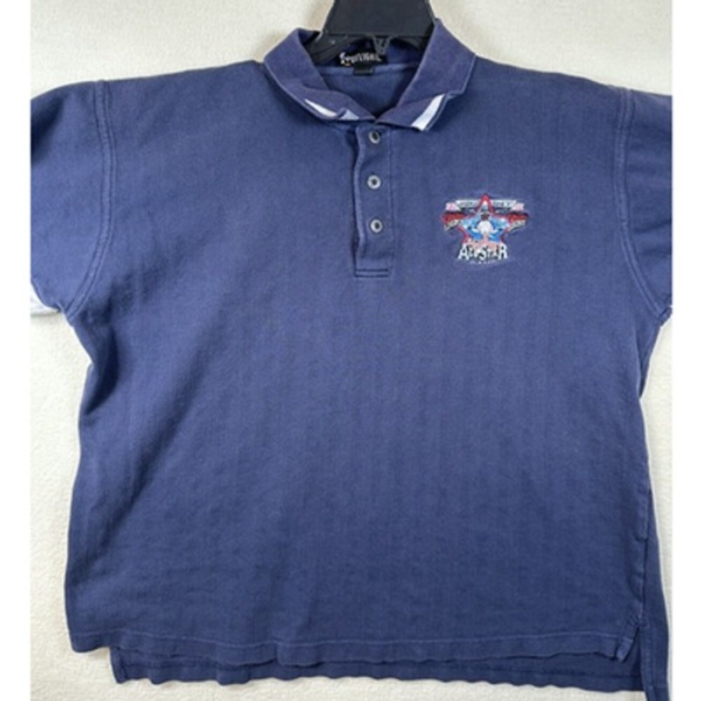 Vintage 2002 Coors Light Lakewood All Star Game Polo Shirt Mens L Blue Spotlight